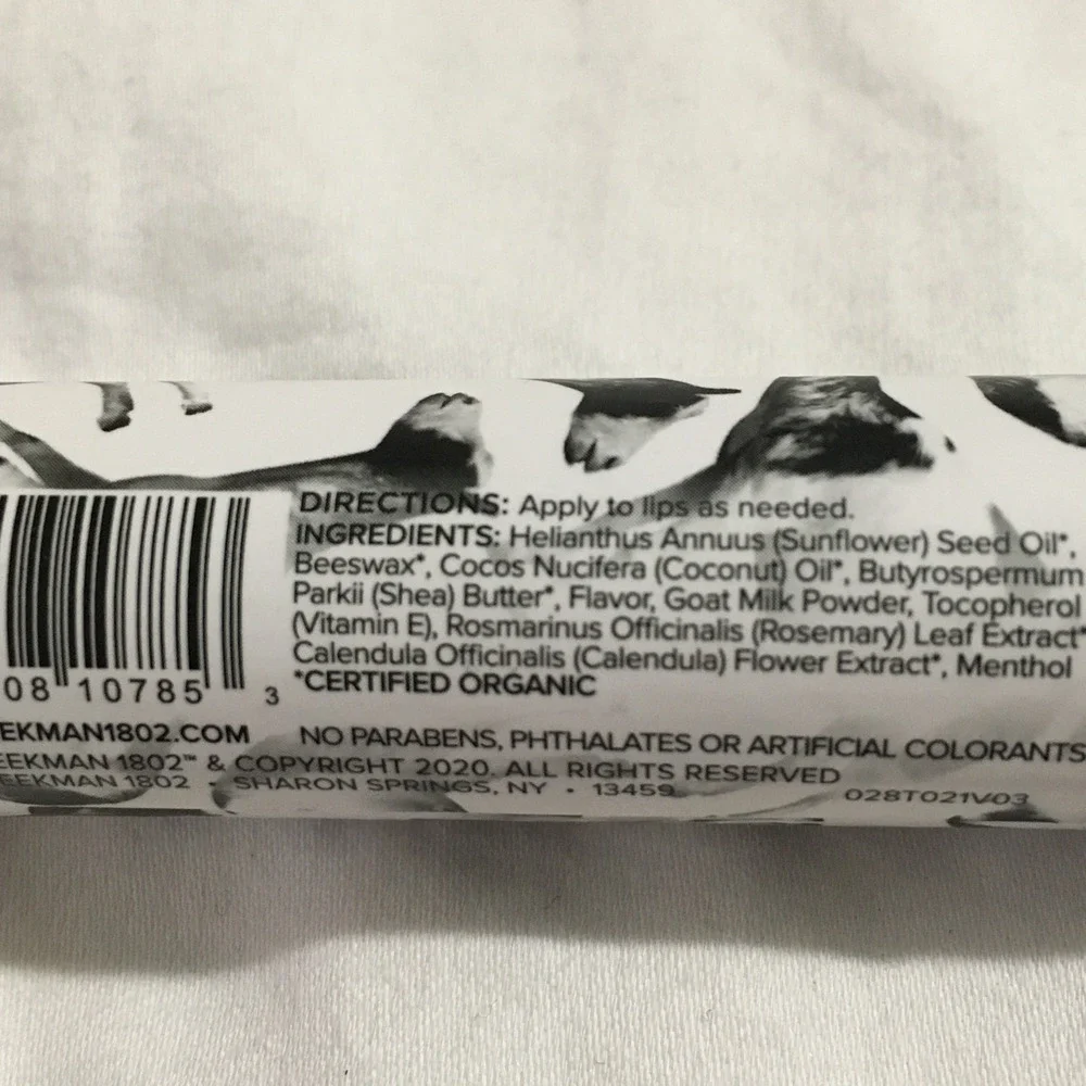 (2) Beekman 1802 Vanilla Absolute Lip Balm .15 oz Goat Milk Made in the USA